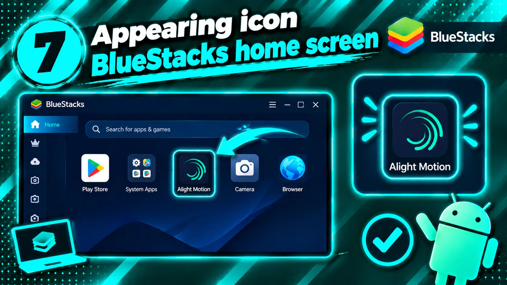 Alight Motion on BlueStacks Home Screen