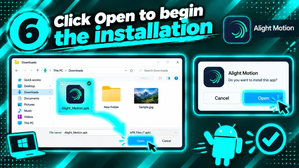 Click Open to Begin Installation