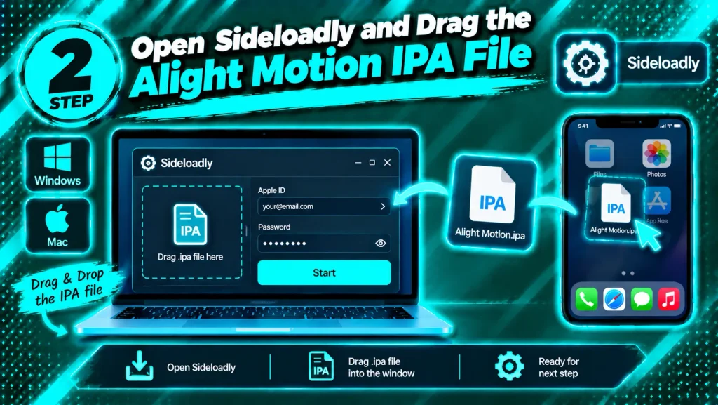 Step 2 Drag IPA into Sideloadly