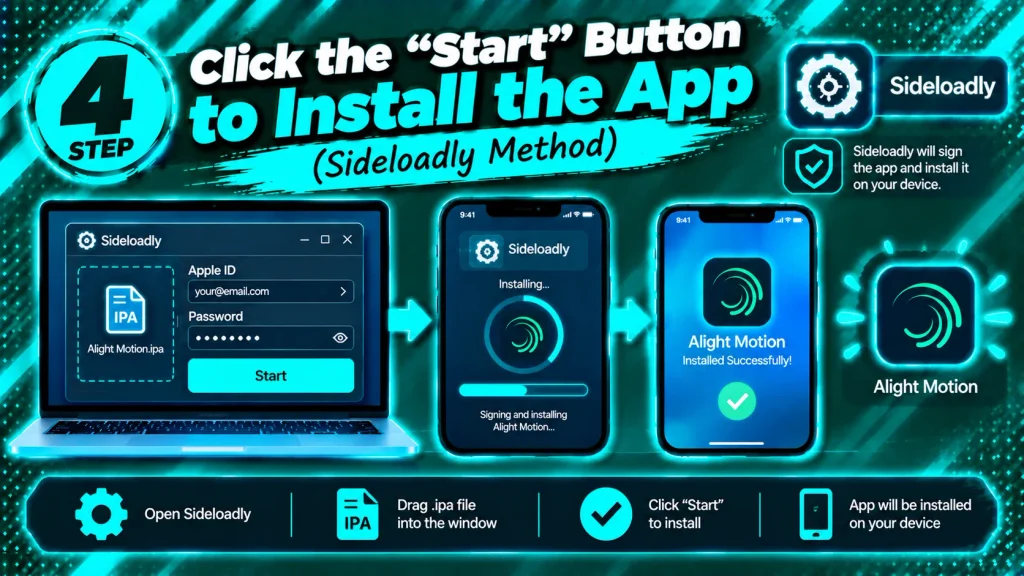 Step 4 Install Alight Motion with Sideloadly