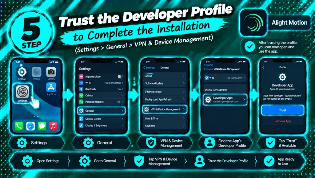 Step 5 Trust the Developer Profile